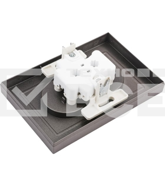 Розетка 2-м AtlasDesign без заземл. 16А в сборе мокко SchE ATN000620