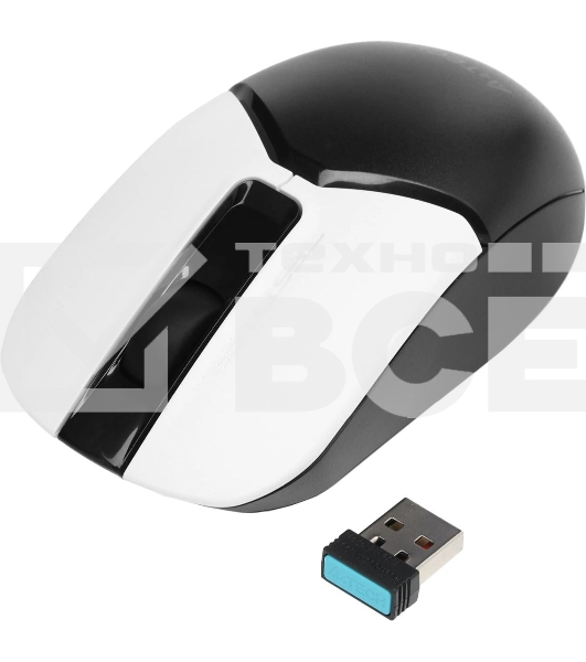 Мышь беспроводная A4Tech Fstyler FB12 белый/черный, 1200 dpi, радиоканал, Bluetooth, USB, кнопки - 3
