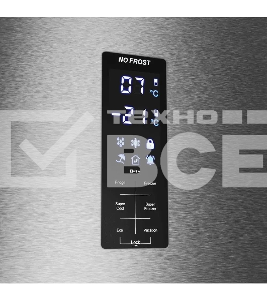 Холодильник Maunfeld MFF187NFIX10 нержавеющая сталь двухкамерный 232/98л морозилка снизу