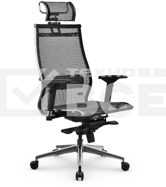 Кресло Метта Samurai S-3.051 MPES эко.кожа/сетка с подголов. крестов. металл хром