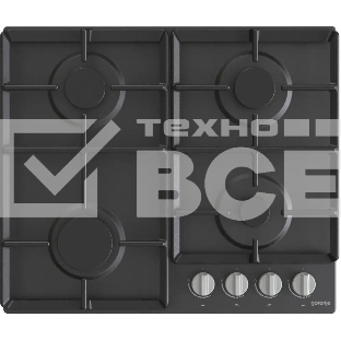 Газовая варочная панель Gorenje G641EXB, 4 конфорки, металл, черный