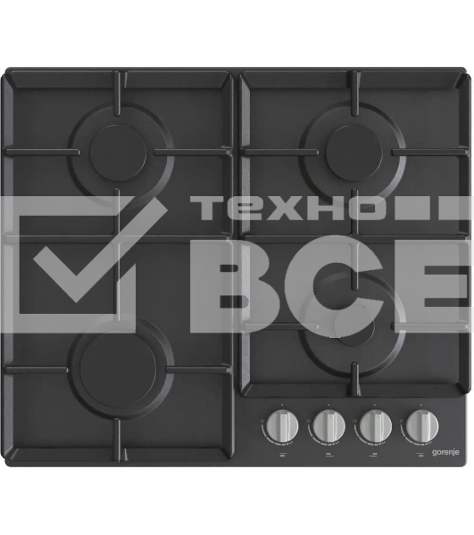 Газовая варочная панель Gorenje G641EXB, 4 конфорки, металл, черный