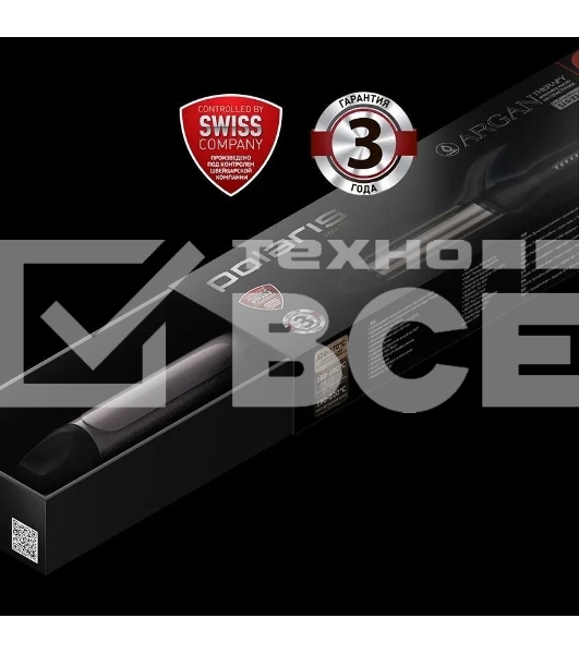 Щипцы для завивки волос Polaris PHS 3410TAi Argan Therapy PRO черный, 34 мм, 220 °C, 6 режимов