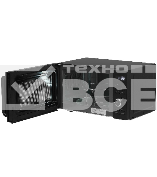 Микроволновая печь Haier HMG-DG207BA черный, 20 л, 700 Вт, переключатели - кнопки, поворотный механизм