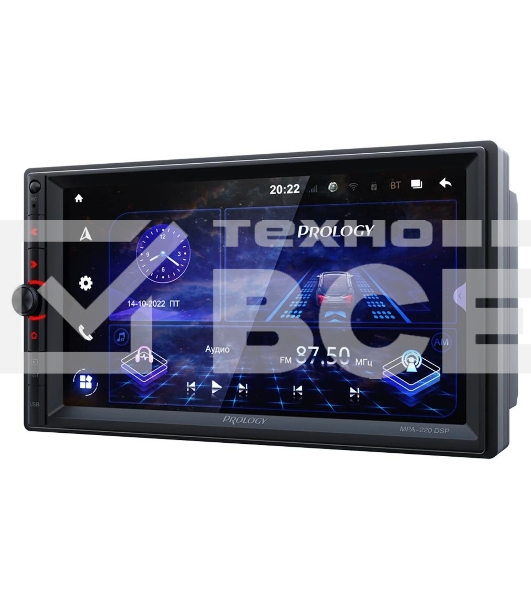 Автомагнитола Prology MPA-220 DSP, 2 DIN, 7', Android 10, Bluetooth, USB Type-A, AUX, GPS, 4G, пульт ДУ