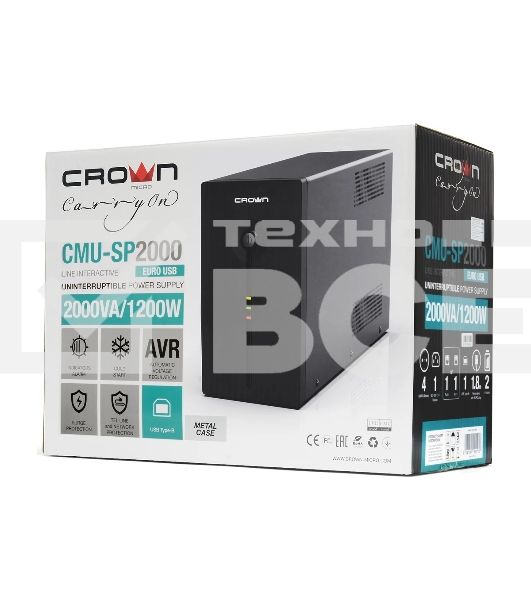 Источник бесперебойного питания Crown CMU-SP2000EURO USB