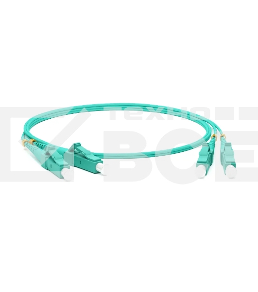 Комм. шнур оптический Hyperline, Duplex LC/LC, OM3 50/125, LSZH, 20м, Ø 2мм, голубой хвостовик, цвет: голубой