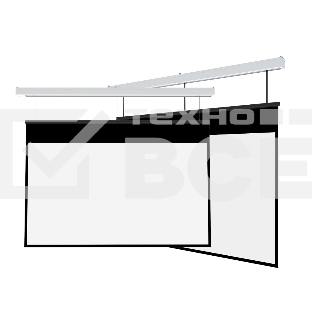Экран для проектора S'OK Athena SGPSMS-353x221UHD-BK на тросах с электроприводом, ПВХ+, черн