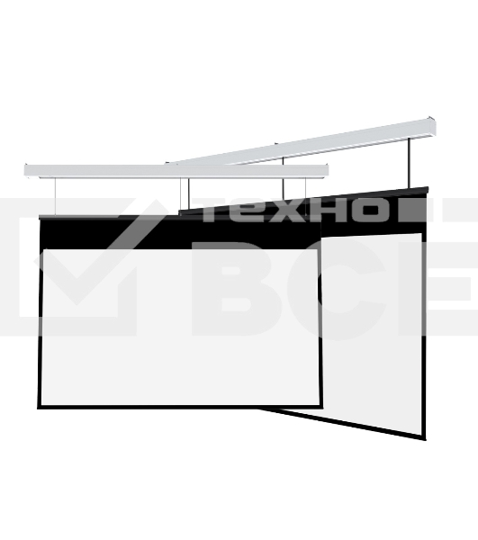 Экран для проектора S'OK Athena SGPSMS-353x221UHD-BK на тросах с электроприводом, ПВХ+, черн