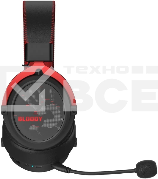 Наушники с микрофоном A4Tech Bloody MR590 Sports красный/черный 1.5м мониторные BT/Radio/3.5mm оголовье (MR590+ WIRED/SPORT RED)