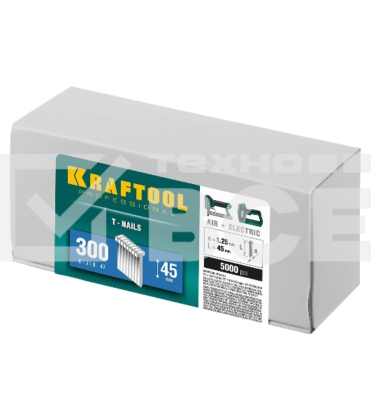 Гвозди для нейлера KRAFTOOL 45 мм тип 300, 5000 шт