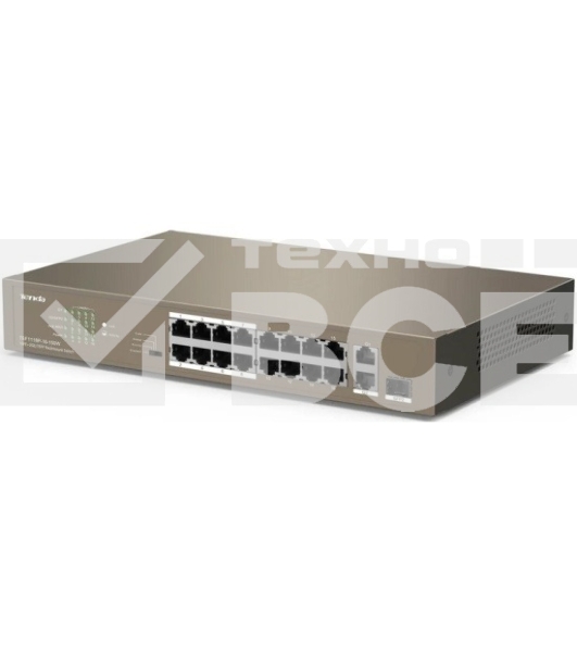 Коммутатор неуправляемый IP-COM F1118P-16-150W PoE, 18 портов, 18х100 Мбит/с, 2x1 Гбит/с, PoE 16х30 Вт (до 130Вт)