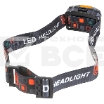 Фонарик с креплением на голову FIT 67746, 1 сверхяркий светодиод 3 Вт + 2 LED красного цвета (3 ААА батарейки), фото3