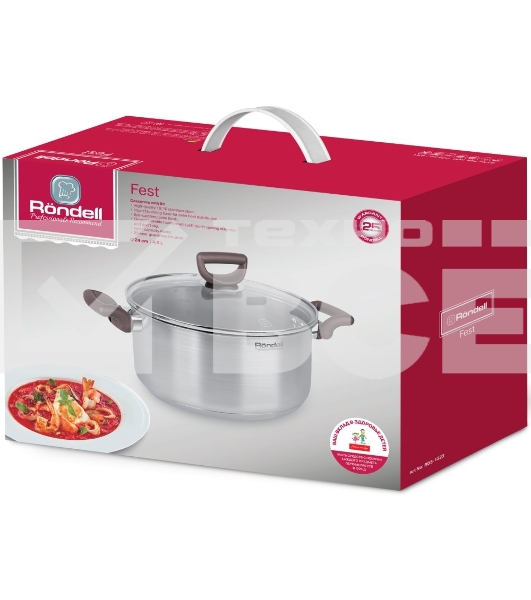 Кастрюля Rondell RDS-1323 Fest с/кр 24 см 4,8 л