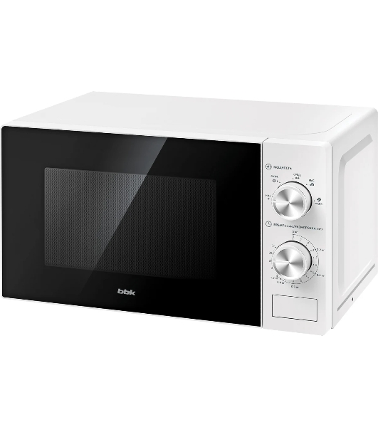 Микроволновая печь BBK 20MWS-763M/W белый, 20 л, 700 Вт, переключатели - поворотный механизм