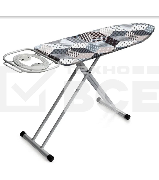 Доска гладильная Dogrular Домина 2237 рабочая поверхность 122 x 40, 142 x 50 x 9,5, регулировка высоты 8 позицмй, подъем 74-96 см, серая