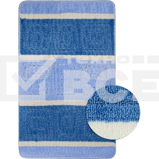 Коврик в ванную двойной САНАКС SILVER ГОЛУБОЙ 60х100+50х60 см 100% полиэстер