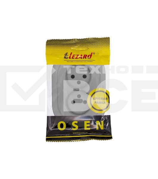 Розетка 2-м LEZARD СП OSEN без заземл. ПБТ, круглая, механизм, серый матовый 744-7400-128B