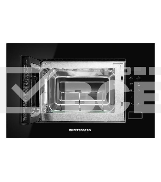 Встраиваемая микроволновая печь Kuppersberg HMW 620 B, объем 20 л, мощность 700 Вт, поворотный стол, High-Tech, 9 автоматических программ, гриль, сенсорное управление, черный