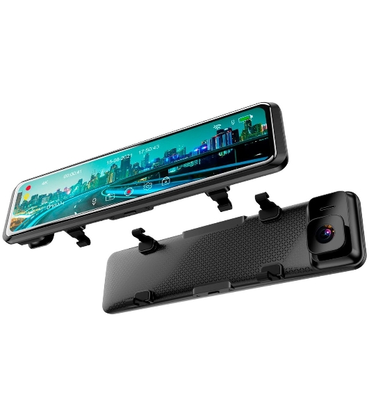 Видеорегистратор TrendVision MR-4K, 3840x2160, 11', с камерой заднего вида, GPS/ГЛОНАСС, Wi-Fi, G-сенсор, датчик движения, GPS-информатор