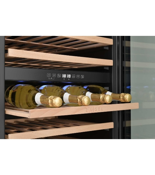 Винный шкаф встраиваемый ZÜGEL ZCWI460DB, черный