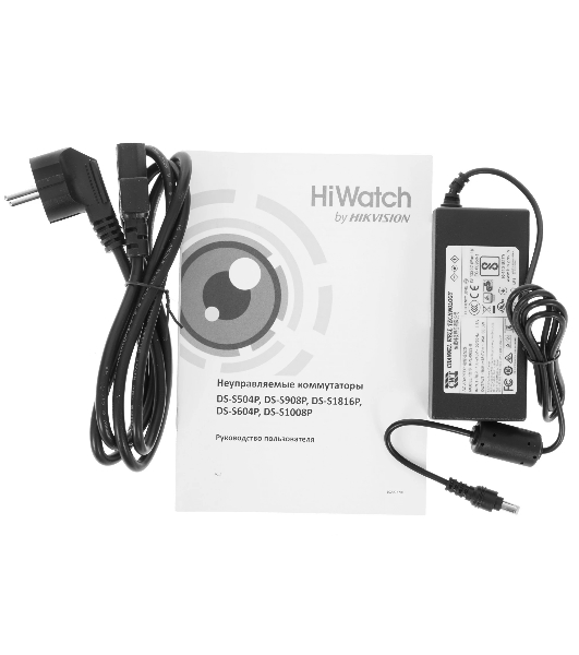 Коммутатор HiWatch DS-S1008P, 8×100 Мбит/с PoE + 2×1 Гбит/с, неуправляемый