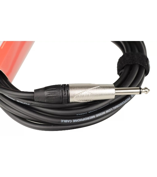 Кабель гитарный FORCE FGC-09/4.5L1/4' TS Jack - 1/4' TS Jack угловой, высококачественный, малошумящий с проводниками из безкислородной меди OFC, диаметр 6 мм, профессиональные металлические разъемы, длина 4,5 м