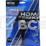 Кабель HDMI C-HM-HM-1.8M Wize, 1.8 м, v.2.0, 19M/19M, позол.разъемы, экран, черный, пакет, фото3