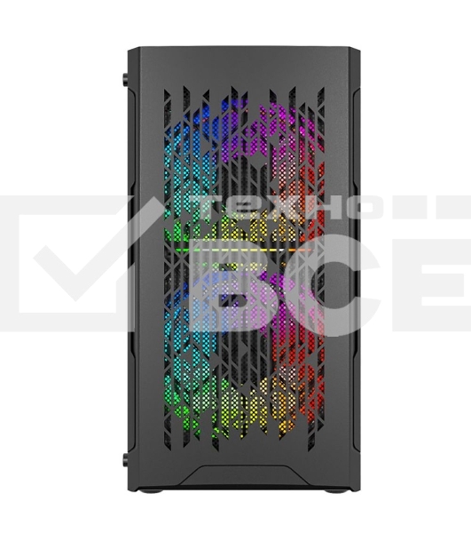 Корпус Powercase Mistral Micro D3B ARGB, Tempered Glass, 2x 140mm ARGB PWM+1x 120mm ARGB PWM, чёрный, mATX  (CMMDB-A3)