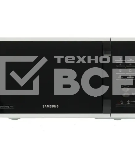 Микроволновая печь Samsung MG23K3515AW/BW, 800Вт, 23л, кнопки, поворотный механизм, белый/черный