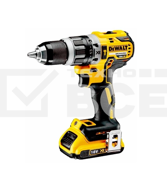 Дрель-шуруповерт DeWalt DCD796D2-QW, Аккумуляторная, 18В, 2 АКБ, Ударная, Кейс