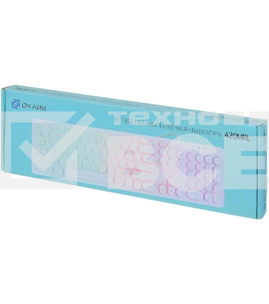 Клавиатура Oklick 420MRL [1091227] проводная, USB, белый