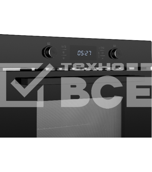 Духовой шкаф компактный с СВЧ встраиваемый Weissgauff OE 449 PDB Black Edition чёрный