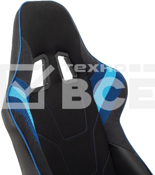 Кресло игровое Бюрократ VIKING 4 AERO BLUE черный/синий, искусст.кожа/ткань, две подушки