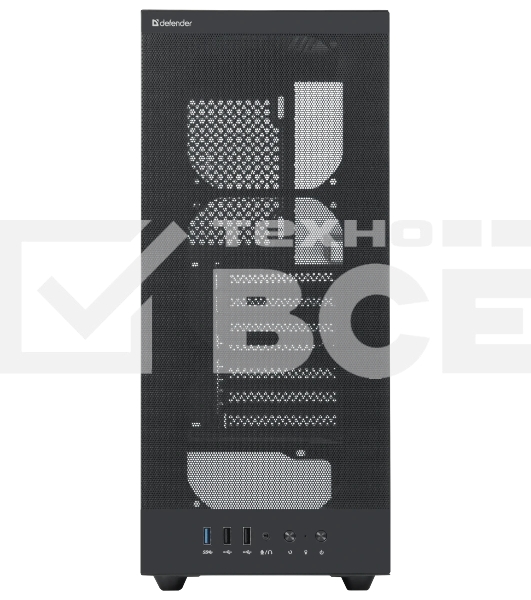 Компьютерный корпус Defender RaptorX черный,ATX,4fans,switchM/BSync