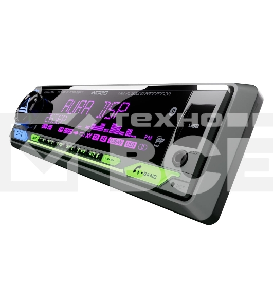 Автомагнитола AURA INDIGO-879DSP, 1 DIN, Bluetooth, USB Type-A, AUX, пульт ДУ