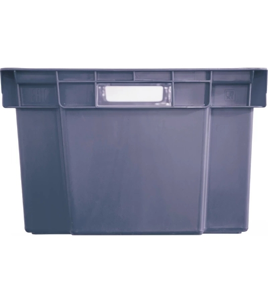 Ящик полимерный сплошной ТАРА.РУ Север помнит 125-2 ВС 600х400х250мм серый 35601