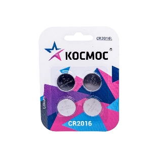 Элемент питания литиевый CR2016 4хBL (блист.4шт) КОСМОС KOC2016BL4