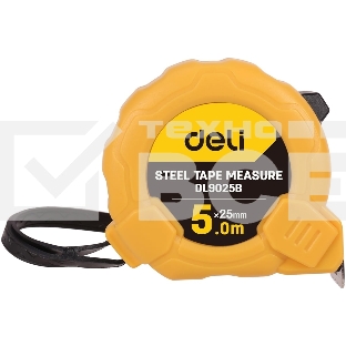 Рулетка Deli DL9025B 5м*25мм Метрическая. Корпус ударопрочный.