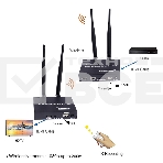 Удлинитель ORIENT VE054, WiFi HDMI KVM Extender (Tx+Rx), HDMI+USB беспроводной удлинитель до 200 м, HDMI 1.3, 1080p@60Hz, HDCP1.2, передача ИК сигнала управления, питание от внешних БП, метал. корпус (31372), фото4