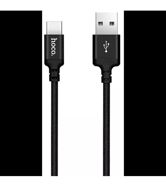 Кабель HOCO X14 черный HC-62929, USB - USB Type-C, 2m, 1.7A, Нейлон