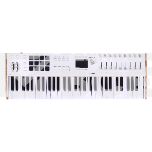 Клавиатура MIDI [231631] Arturia [KeyLAB 61 MK3 White] 61 клавиша, полувзвешенная механика, дисплей, 12 пэдов, 9 фейдеров, 9 поворотных регуляторов, 3 входа для подключения педалей, MIDI in/out, USB-C