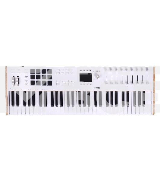 Клавиатура MIDI [231631] Arturia [KeyLAB 61 MK3 White] 61 клавиша, полувзвешенная механика, дисплей, 12 пэдов, 9 фейдеров, 9 поворотных регуляторов, 3 входа для подключения педалей, MIDI in/out, USB-C