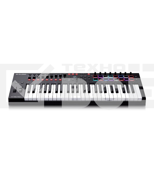 Клавиатура MIDI [OXYGENPRO49] M-audio [Oxygen Pro 49] 49 клавиш, 8 энкодеров, 9 фейдеров, 16 пэдов, 12 кнопок управления, колеса высоты тона и модуляции, smart control, auto-mapping, встроенный арпеджиатор, 1/4