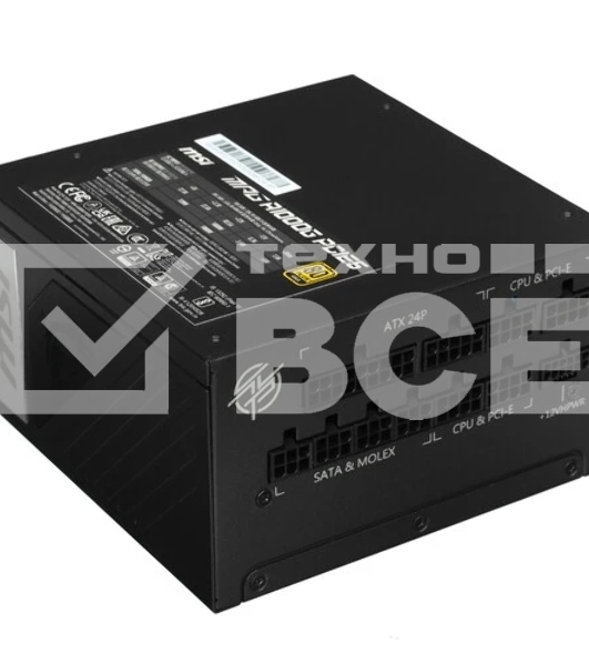 Блок питания MSI MPG A1000G RTL, 1000Вт, 80 PLUS Gold, модульный, RTL