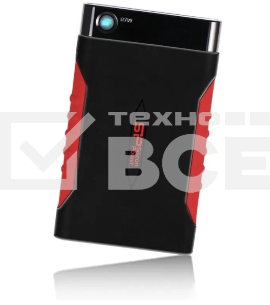 Внешний HDD 2.5' Silicon Power Armor A15, 2TB, USB 3.2 Gen 1 Type-A, 5400 rpm, черно-красный