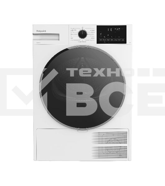 Сушильная машина Hotpoint TDSH 85V W белый, 8 кг, сушка - тепловой насос, программ - 15, 59.7 x 84.6 x 54.3 см