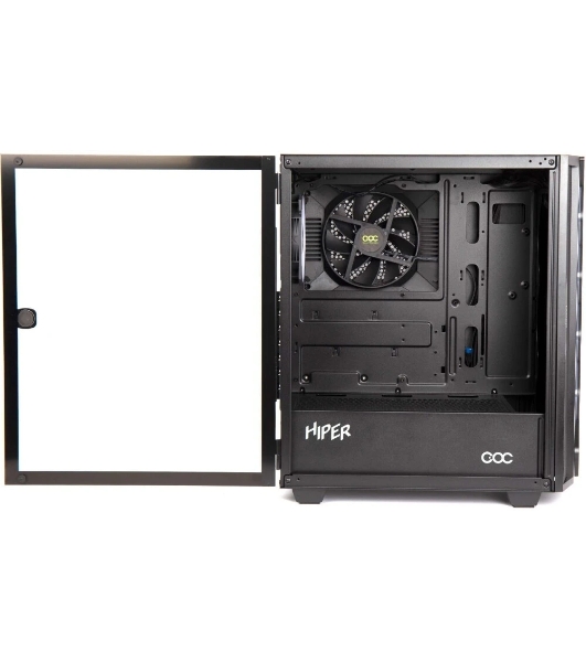 Компьютерный корпус Hiper DCB черный без БП ATX 1x120mm 1x140mm 1xUSB2.0 1xUSB3.0 audio bott PSU