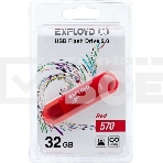 Флешка USB Exployd 570 Red (EX-32Gb-570-Red), 32Gb, USB 2.0, R/W 15/8, красный, фото 1