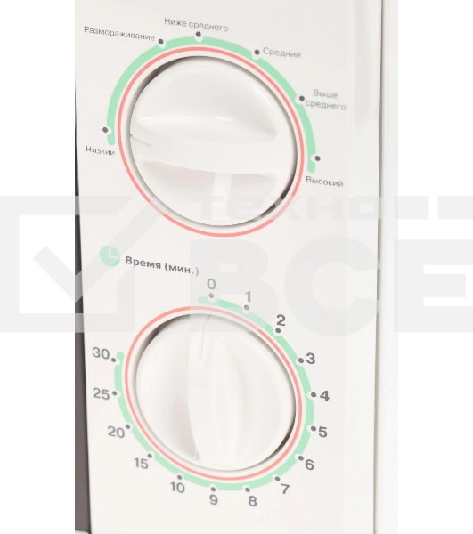 Микроволновая печь Mystery MMW-2012 белый, 20 л, 800 Вт, переключатели - поворотный механизм